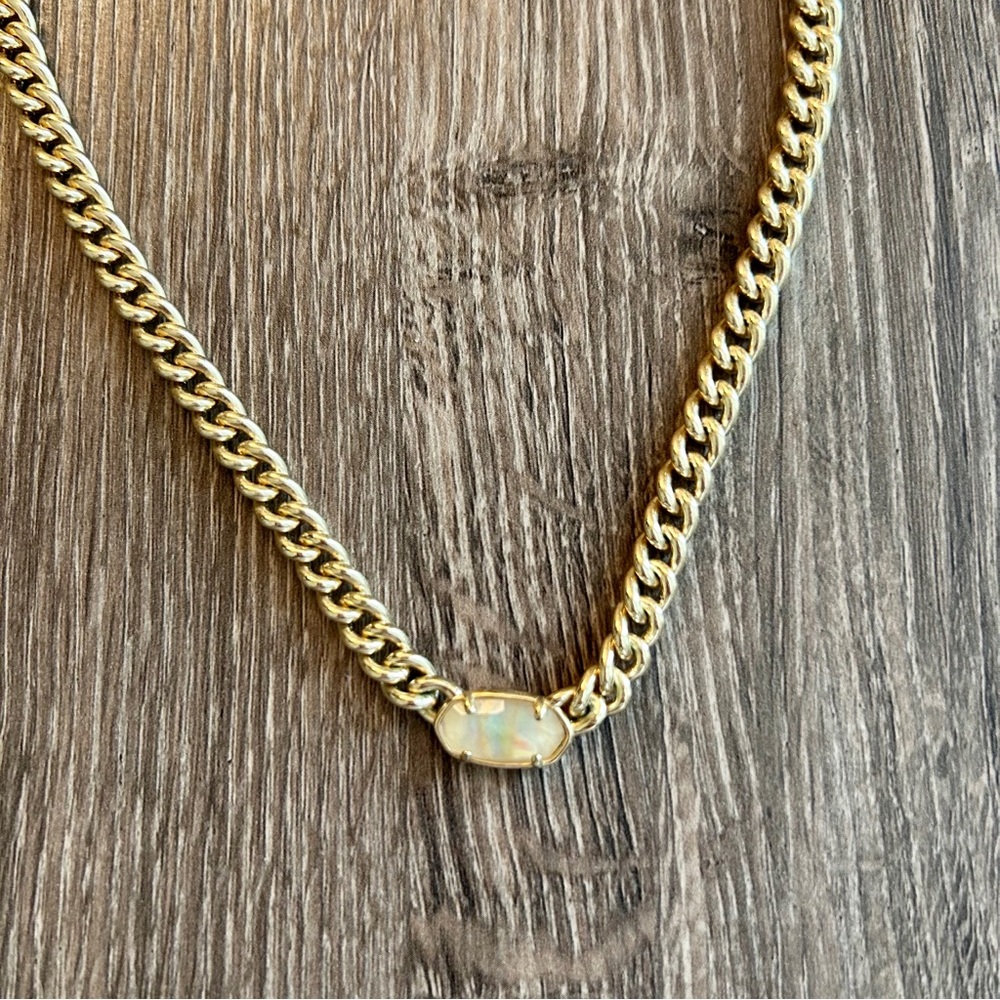 Kendra Scott Grier Pendant Necklace, Gold Iridescent Abalone